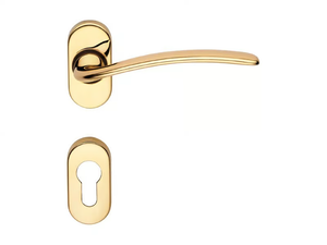 PIUMA - Classic style metal door handle on rose with lock _ LINEA CALI'